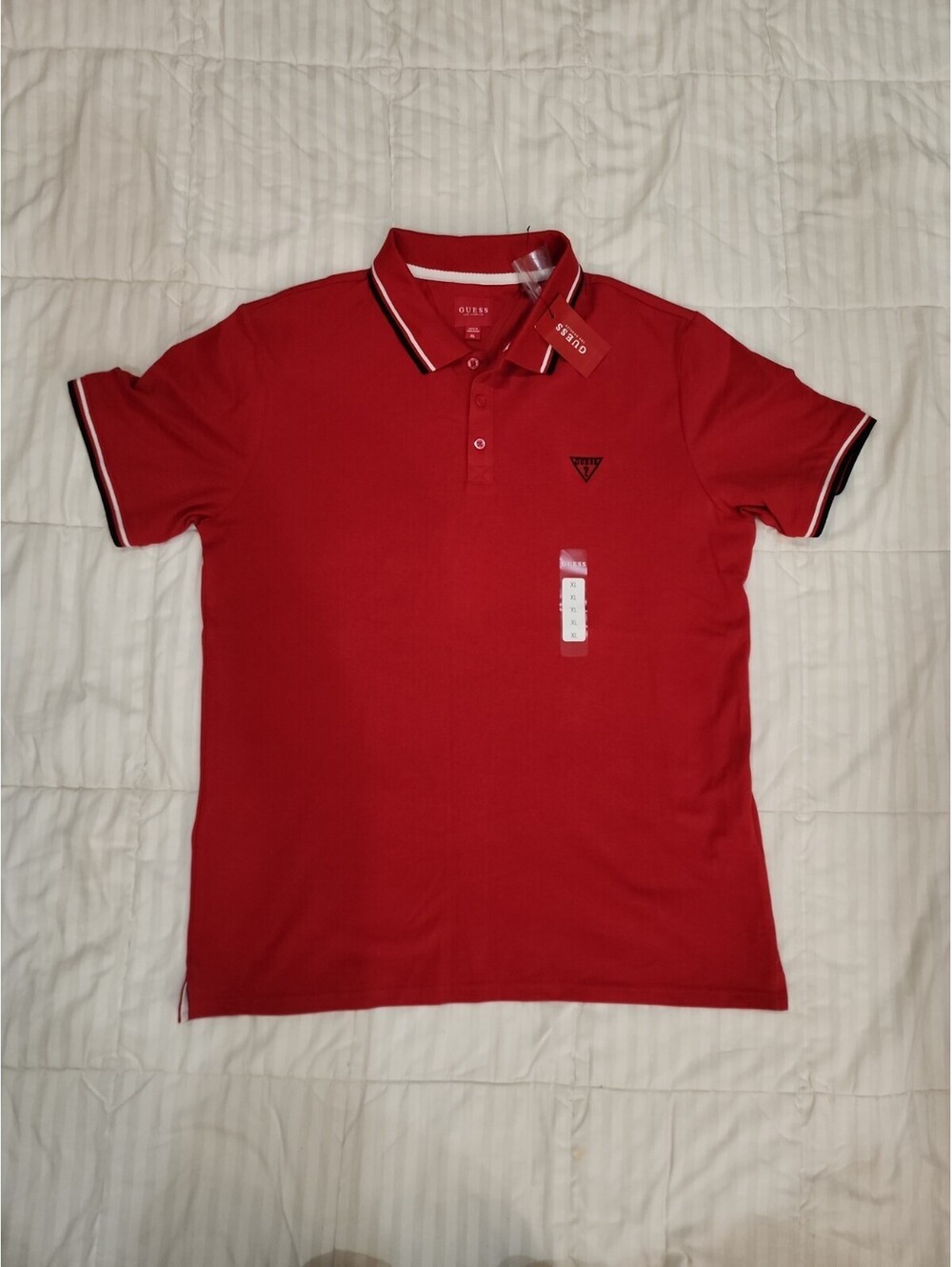 GUESS Los Angeles Polo Shirt Red XL Bangladesh RN#62136 CA#20625